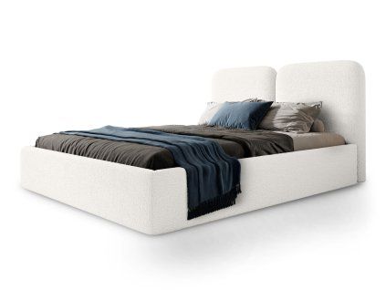 Svetlá smotanová posteľ 180x200 Desio Slim