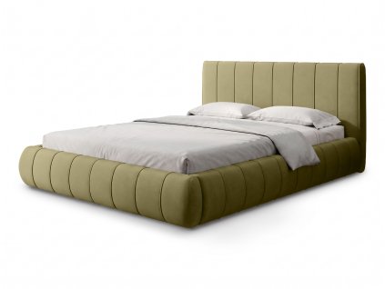 zelená manželská posteľ s úložným priestorom 160x200 Mollia