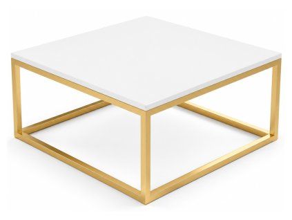zlato-biely kovový konferenčný stolík belten