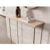dekoračný zlatý kovový stolík 80x80x30 cm Sili dub sonoma