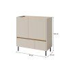 rozmery béžovej komody Luca s dvomi zásuvkami